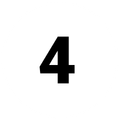 A bold black number 4 centered inside a white circle with a thin black outline, perfect for any painting contractor or house painter looking to add a professional touch to their branding.