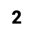 Black number 2 centered on a white circle with a thin black border, reminiscent of signage you might find from a professional residential painter in Colorado Springs.